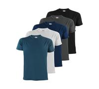 ALPIDEX Herren T-Shirts 5er Set Rundhals einfarbig S M L XL XXL 3XL 4XL 5XL, Größe:5XL, Farbe:Water