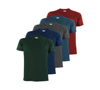 ALPIDEX Herren T-Shirts 5er Set Rundhals einfarbig S M L XL XXL 3XL 4XL 5XL, Größe:XXXL, Farbe:Earth