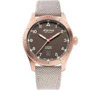 Alpina Analoge Herrenuhr Quarz mit Edelstahlarmband mid-39662, braun, Band