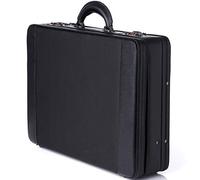 alpine swiss Erweiterbarer Aktenkoffer mit Doppelkombinationsschloss, Hartschalen-Aktentasche, Schwarz