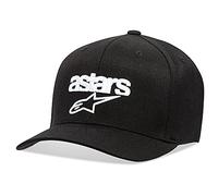 Alpinestars Herren Flexfit Cap mit gewölbtem Visier, Black/White, S/M, 1019-81112