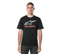 Alpinestars Herren Original Logo Tee Kurzarmshirt Rundhals T-Shirt, Schwarz/Weiß/Rot, XL EU