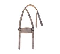AlpsOak - Bayerische Hosenträger für Herren | Authentische Lederhosen Hosenträger mit Schnallen für Oktoberfest Kostüm, Rauchgrau, Standard