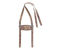 AlpsOak - Bayerische Hosenträger für Herren | Authentische Lederhosen Hosenträger mit Schnallen für Oktoberfest Kostüm, Braun, Standard