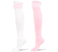 Alriedy 2 Paar Overknees Strümpfe Damen Thigh High Socks Overknee Socken Thigh Highs Extra Long Knie Strümpfe Damen, Weich Atmungsaktiv Für Alltag Sport Cosplay