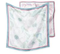 Alster Herz Premium Seidentuch Damen 100% reine Seide - hochwertiges großes Halstuch Damen, 108x108 cm Seidenschal, 20 Momme Qualität doppelseitig bedruckt, Florales Pastellmuster (Blumenmuster)