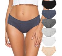 ALTHEANRAY Womens Underwear Cotton Underwear for Women Seamless Hipster Bikini Briefs Panties 6 Pack （EU3028XL-BlackWhiteBlue）