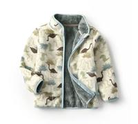 ALUCIC Jungen Polar Fleecejacken Fleecefütterung Warm Reißverschluss Jacke Kinder Oberbekleidung Mäntel für winter Herbst (Hellgrün, 104/110)