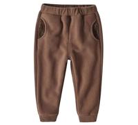 ALUCIC Kinder Mädchen Jungen Lange Fleece Hosen Herbst Winter Warme Plüsch Jogginghose Freizeithose Sweathose Baby Pants Kaffee 92/98