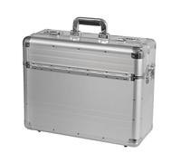 ALUMAXX 45119 Pilotenkoffer BETHA, Piloten Koffer aus glattem Aluminium, Dokumentenkoffer Alu, Aktenkoffer mit Zahlenschloss, Koffer 47 cm, Businesskoffer für 17" Notebooks, Silber, 47 x 38 x 20 cm