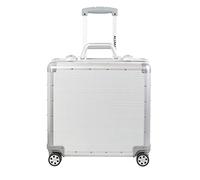 Alumaxx 45172 - Business Trolley Gemini, Reisekoffer mit Overnight Fach, Rollkoffer aus Aluminium, Trolleykoffer mit 4 doppelten 360° Leichtlaufrollen Koffer ca. 42,5 x 40 x 21 cm, Silber Matt