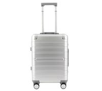 ALUMAXX 45190 - Reisetrolley Gravity, Reisekoffer mit beidseitiger Packmöglichkeit, Rollkoffer aus Aluminium, Trolleykoffer mit 4 doppelten 360° Leichtlaufrollen, Koffer ca. 56 x 37 x 21 cm, Silber