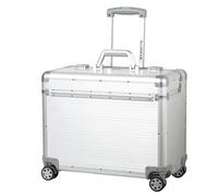 Alumaxx Pilotenkoffer Pandora aus Aluminium, Circa 36 x 47 x 25 cm, Vier 360 Rollen, 47 cm, 36 L, Silber Matt
