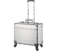 Alumaxx Pilotenkoffer Pandora aus Aluminium, Circa 36 x 47 x 25 cm, Vier 360 Rollen, 47 cm, 36 L, Silber Matt