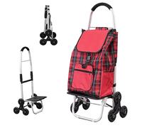 Aluminium Einkaufstrolley Treppensteiger, 2in1 Einkaufstrolley klappbar abnehmbare Tasche 6 Rollen Treppensteiger Einkaufswagen Einkaufshilfe Trolley, Wasserdicht (G)