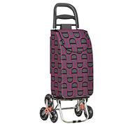 Aluminium Einkaufstrolley Treppensteiger, Tragfähigkeit 35 kg, Trolly Einkaufswagen Klappbar mit 6 Räder und Abnehmbare Tasche, Wasserdicht (Grey)