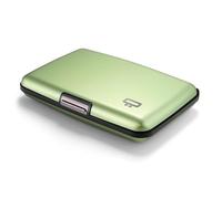 ÖGON -DESIGNS- Aluminium Kartenetui, RFID-Schutz vor Betrug und Entmagnetisierung, Kompakte Geldbörse, Modell Smart Case Stockholm (Aluminium Matcha, Ultra-sicherer Verschluss)