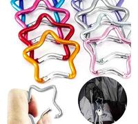 Aluminium Stern Karabiner, kreative Federhaken Schlüsselanhänger, Outdoor Camping Wandern Zubehör, Stern Anhänger, Ornamente, Dekorationen, Valentinst