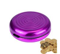 Aluminum Coin Box | 83 x 27 mm Portable Pocket Coin Case, Corrugated Portable and Small Money Sorter and Holder | Card Cases & Money Organizer for Collectors, Violett, Consulte la descripción, Siehe