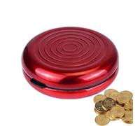 Aluminum Coin Box | 83 x 27 mm Portable Pocket Coin Case, Corrugated Portable and Small Money Sorter and Holder | Card Cases & Money Organizer for Collectors, Rot, Consulte la descripción, Siehe