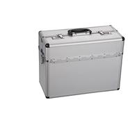 ALUTEC Pilotenkoffer (Aluminium Koffer, Innenmaße 435x340x1950 mm, ergonomischer Griff, mit Dokumentenfach, Stiftehalter, Fach für Visitenkarten, Deckel nach Oben öffnend) 61800