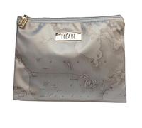 Alviero Martini 1A eauty Case für Damen, gummierter Stoff, Dunkelblau, Geo Pattern, Reißverschluss, klassisch, für Reisen
