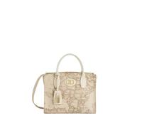 alviero martini 1A Klasse Handtasche mit Schultergurt, Geo Safari Druck, 26,5 x 21 x 12 cm, Raphia, Raphia