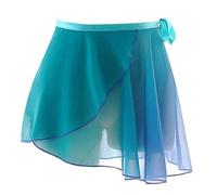 Alvivi Damen Rock Chiffon Ballettrock Wickelrock Farbverlauf Tanzrock Ballerina Latein Chacha Rumba Minirock Tanzkleidung Grün Einheitsgröße