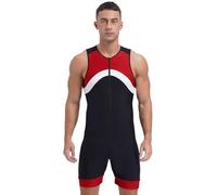 Alvivi Herren Badeanzug Einteiler Bademode Sport Schwimmanzug Shorty Neoprenanzug Tauchanzug UV-Schutz Badebekleidung G Rot XXL