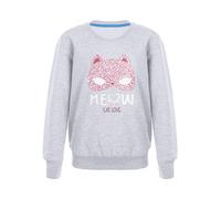 Alvivi Mädchen Sweatshirt Hoodie Pullover Pulli mit Einhörner Katze Druck Kapuzenpullover Langarmshirt Sport Jumper Tops Oberteile Streetwear I Grau 122-128