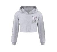 Alvivi Mädchen Sweatshirt Schmetterling Langarmshirt Crop Tops Bauchfrei Oberteile Kinder Hoodie Pullover Pulli Streetwear Gr.110-176 A Grau 134-140