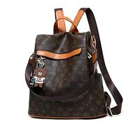 AlwaySky Rucksack Damen Diebstahlsicherung Wasserdicht Lässiger Rucksack Bär Print Design Daypack Schultertasche, Braun