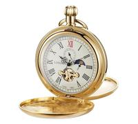 Alwesam Kupfer-Taschenuhr, Eisenbahngehäuse, mechanische Herren-Taschenuhr, römische Ziffern, Handaufzug, Taschenuhr mit Kette und Box, Gold-2040, Jeden Tag