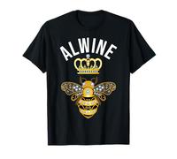 Alwine Name Alwine Geburtstagsgeschenke Königin Krone Biene Alwine T-Shirt