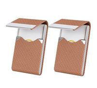 ALXBSONE 2 Stück Visitenkartenetui, Professionelles Kartenetui, Kartenetui Damen aus Metall, Business Card Holder mit Magnetverschluss, Leder Visitenkarten Aufbewahrung für Herren Damen