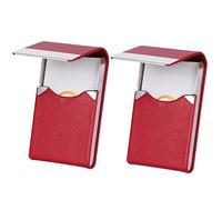 ALXBSONE 2 Stück Visitenkartenetui, Professionelles Kartenetui, Kartenetui Damen aus Metall, Business Card Holder mit Magnetverschluss, Leder Visitenkarten Aufbewahrung für Herren Damen