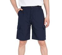 ALXHUTE Jungen Leicht Kurze Hose Kinder Cargo Shorts Schnelltrocknend Kurze Cargohose Jungs Sommer Bermuda Dunkelblau 146-152 Größe 150