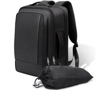Alyvisun Reiserucksack Handgepäck Flugzeug, 42x30x20 Travel Backpack, 18.9-25.2 L Carry On Rucksack Erweiterbarer für Boarding, Business, Reise, mit Laptopfach und Schuhtasche, Schwarz