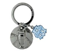Am Ball Com Schlüsselanhänger OM UEFA Champions League aus Metall, Nachbildung Trophäe 2D + Logo Olympique de Marseille, offizielles Fan-Zubehör, offizielles Geschenk für Fußball Fan Club