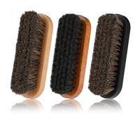 Amabro 3 Stück Pferdehaarbürste Aus Massivem Holz, Schuhputzsets Schuhbürsten Set wildlederbürste für Glattleder Glanzbürste Schuhbürste Cremebürste Polierbürste Schuhputzbürste Tiegelbürste