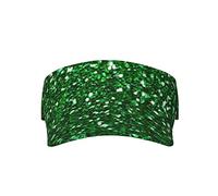 AMACAY Grüne Pailletten Glitzernde Sport Sonnenblende Hüte Leere Top Baseball Kappe Outdoor Verstellbare Sonnenblende Kappen für Damen Herren, Schwarz , One size