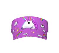 AMACAY Lustige Einhorn Regenbogen Sport Sonnenblende Hüte Leere Top Baseball Kappe Outdoor Verstellbare Sonnenblende Kappen für Damen und Herren, Schwarz , One size