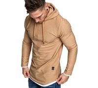 Amaci&Sons Herren 2in1 Oversize Kapuzenpullover Hoodie Sweater Sweatjacke Pullover Sweatshirt 4014 Beige XXL