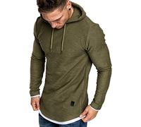 Amaci&Sons Herren 2in1 Oversize Kapuzenpullover Hoodie Sweater Sweatjacke Pullover Sweatshirt 4014 Khaki S