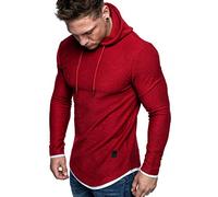 Amaci&Sons Herren 2in1 Oversize Kapuzenpullover Hoodie Sweater Sweatjacke Pullover Sweatshirt 4014 Rot XL