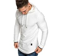 Amaci&Sons Herren 2in1 Oversize Kapuzenpullover Hoodie Sweater Sweatjacke Pullover Sweatshirt 4014 Weiß XXL