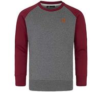 Amaci&Sons Herren Basic College Sweatjacke Pullover Hoodie Sweatshirt 4050 Anthrazit/Bordeaux L