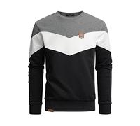 Amaci&Sons Herren Basic College Sweatjacke Pullover Hoodie Sweatshirt 4064 Anthrazit/Weiß/Schwarz M