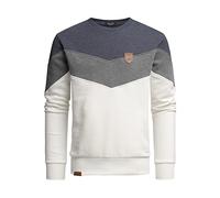 Amaci&Sons Herren Basic College Sweatjacke Pullover Hoodie Sweatshirt 4064 Blau/Anthrazit/Weiß M