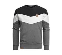 Amaci&Sons Herren Basic College Sweatjacke Pullover Hoodie Sweatshirt 4064 Schwarz/Weiß/Anthrazit XL